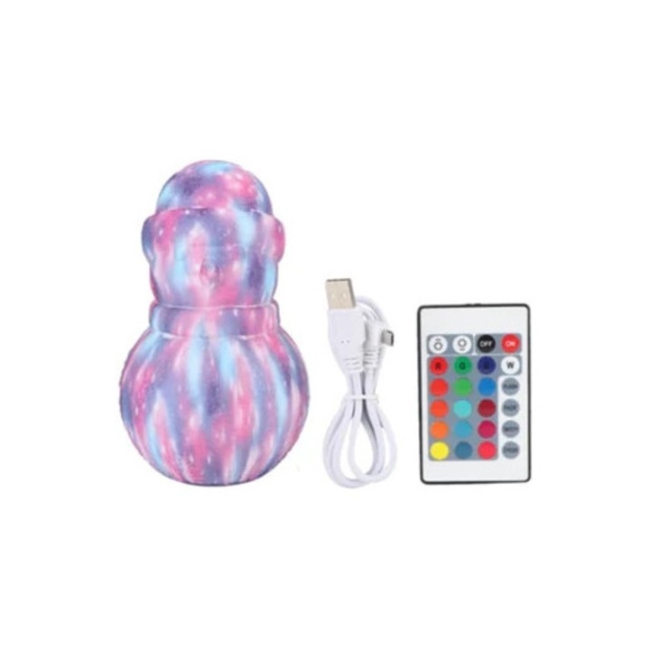 Lampa de veghe copii LED cu control remote, lumina stele si luna