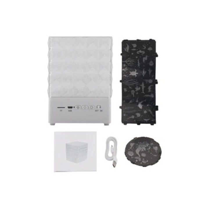 Veioza rotativa cu proiectie colorata LED, lampa romantica pentru decorul dormitorului, incarcare USB