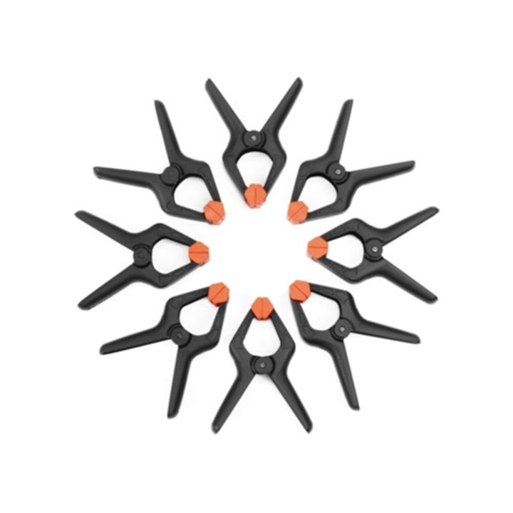 Set 8 cleme de prindere din plastic, ergonomice si rezistente, pentru proiecte de tamplarie si fotografie