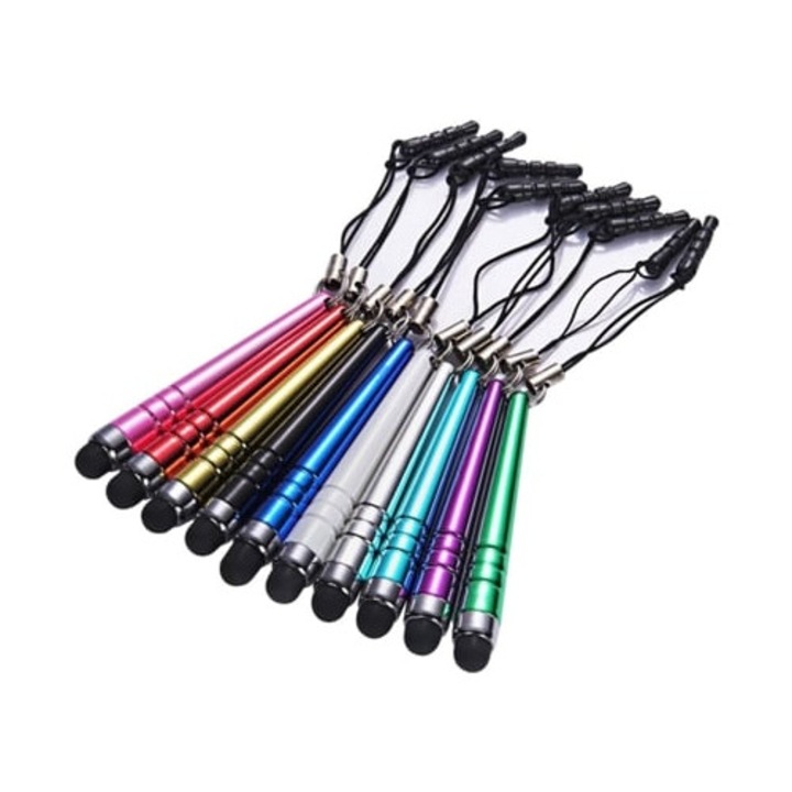 Set stilou pentru ecrane tactile capacitive, varf moale si durabil, navigare precisa, multicolor