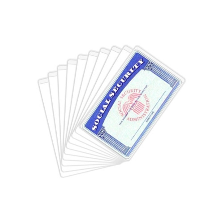 Set 10 suporturi pentru carduri, protectie carduri sociale, carduri Medicare, plastic transparent