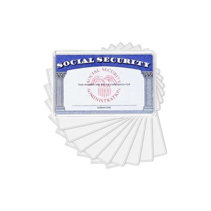 Set 10 suporturi pentru carduri, protectie carduri sociale, carduri Medicare, plastic transparent