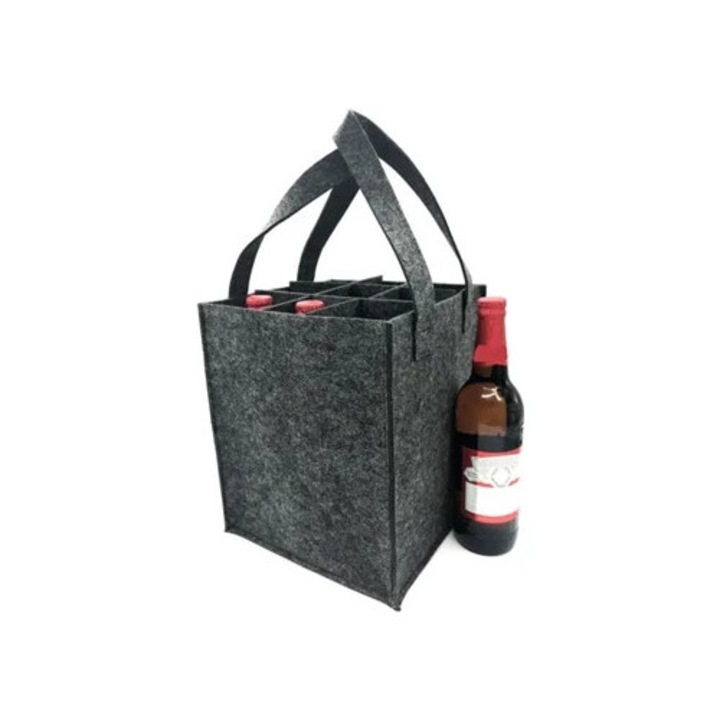 Bortartó táska, italtartó, újrafelhasználható, összecsukható, hordozható, szürke