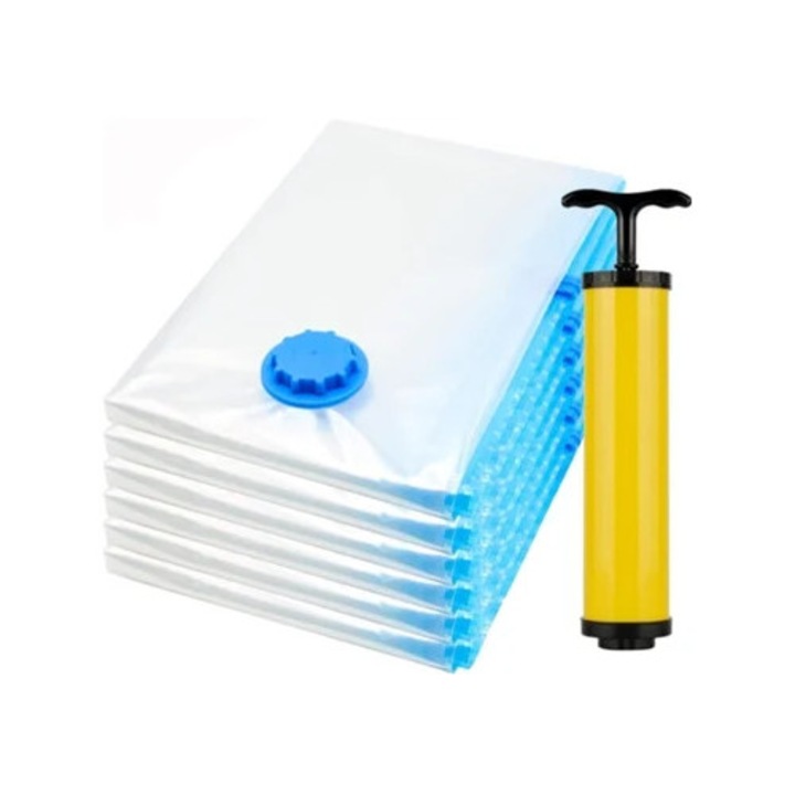 Sacii de depozitare cu vacuum, reutilizabili, protejeaza hainele, set