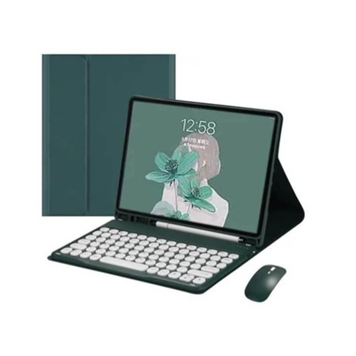 Клавиатура за таблет, акумулаторен Bluetooth калъф, тънък и лек дизайн, многоцветен