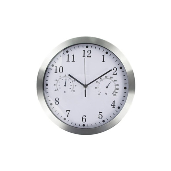 Dekoratív óra, 30 cm, fekete, retro design, csendes, kvarc