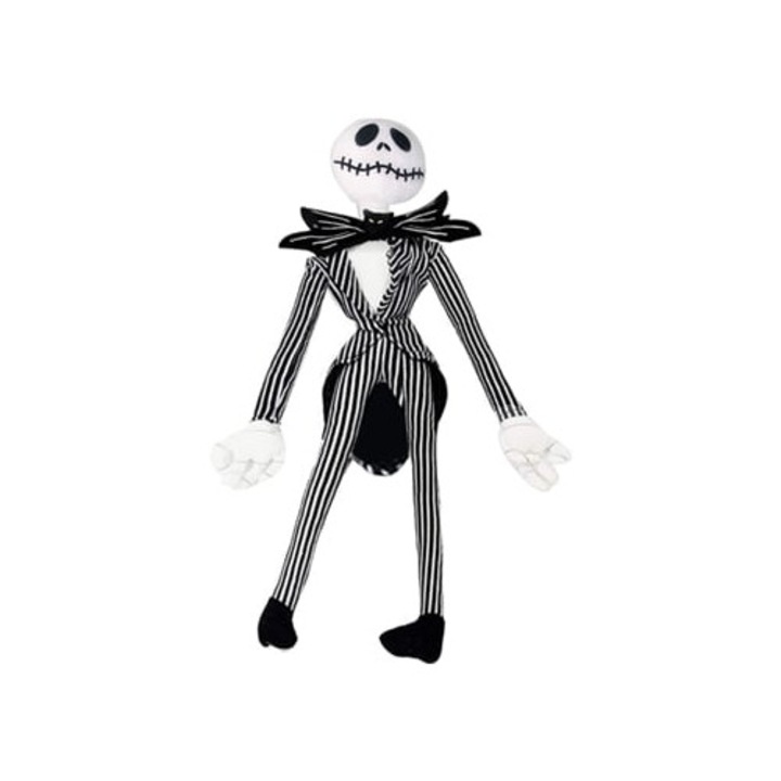 Papusa de plus inspirata din The Nightmare Before Christmas, Jack Skellington, figura moale de colectie, multicolor, 30x15cm