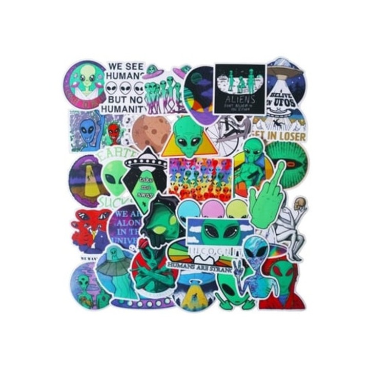 Stickere decorative, Arta Alien inovatoare, personalizabila, PVC 100%, fara reziduuri