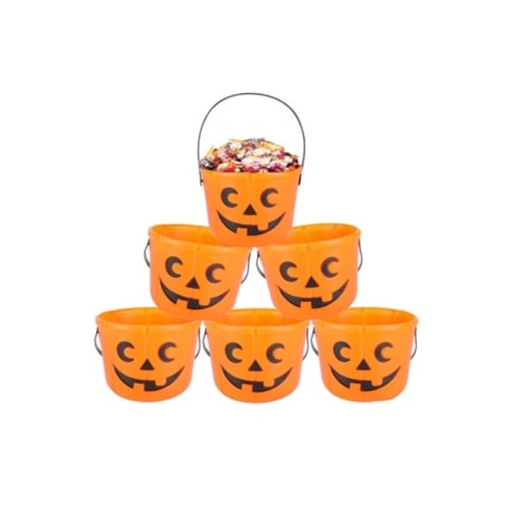 Комплект от 6 пластмасови кошнички Jack O' Lantern за Хелоуин
