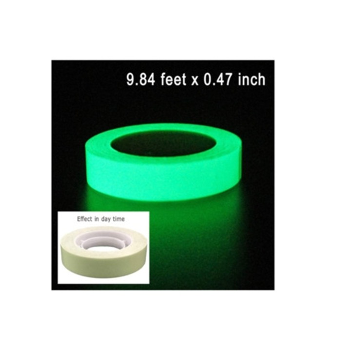 Banda fotoluminiscenta, 9.84x0.47in, material PET impermeabil