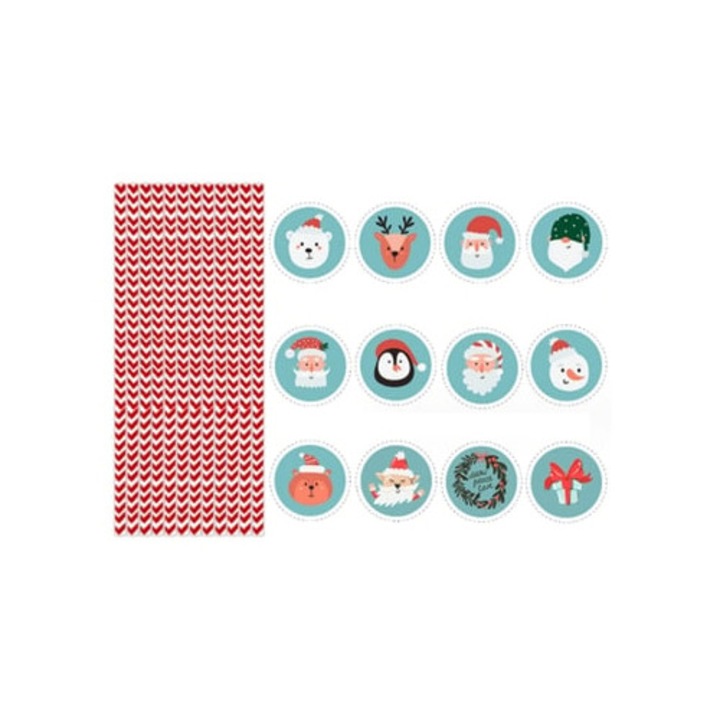 Set de 24 paie de hartie pentru petrecere de Craciun