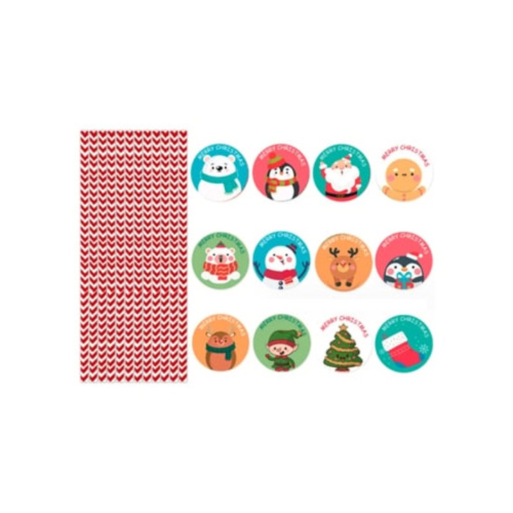 Set 24 Paie de Hartie pentru Petrecere de Craciun