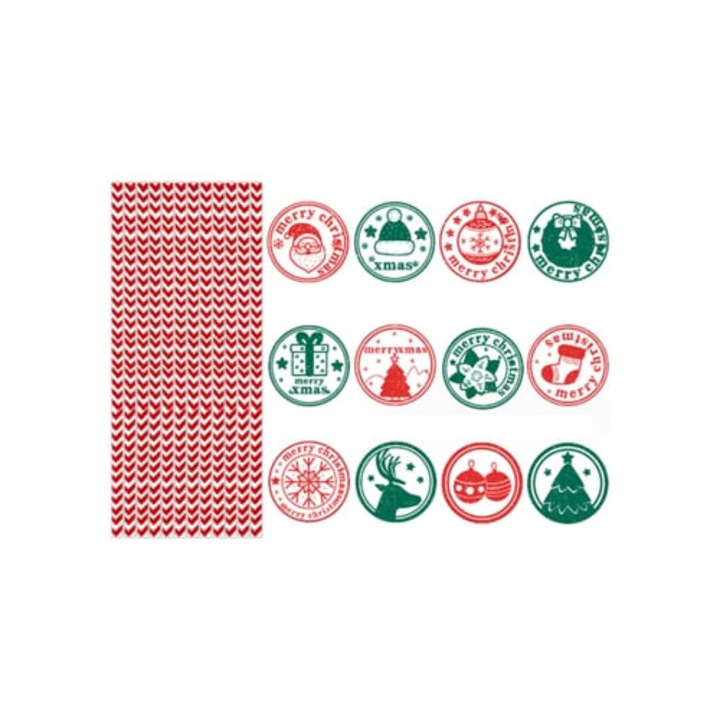 Set 24 Paie de Hartie pentru Petrecere de Craciun