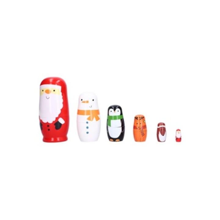 Комплект от 6 руски дървени кукли Матрьошка