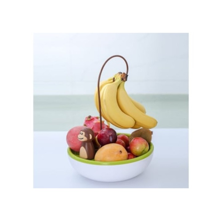 Cos de fructe cu suport pentru banane, forma de maimuta, set