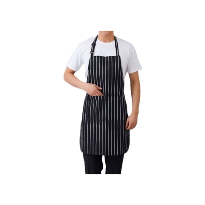 Sorturi bucatarie si gratar, sort ajustabil cu dungi negre, 2 buzunare