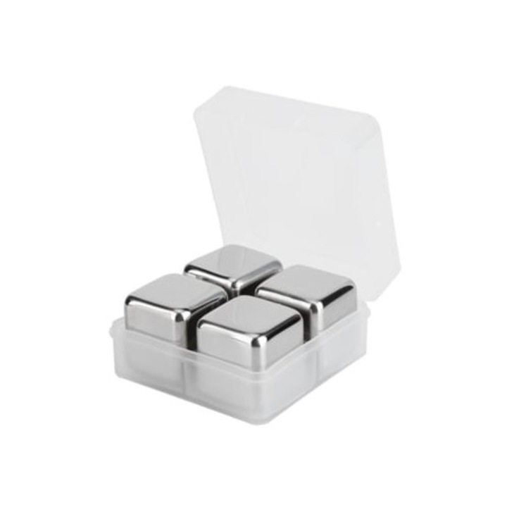 Újrafelhasználható 304 rozsdamentes acél jégkockák whiskyhez és borhoz, dobozos készlet