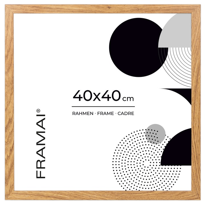 Rama foto Framai stejar alb 40x40 cm, profil 20 mm, din ECO MDF