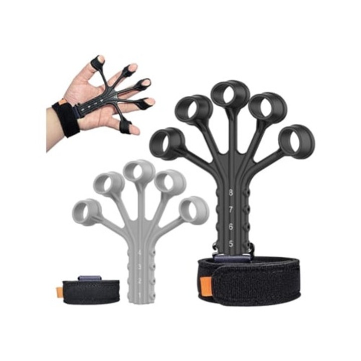 Extensori de forta pentru degete si antebrate, 8 niveluri de rezistenta, set de 2 bucati