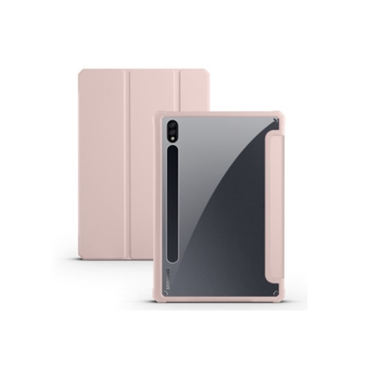 Калъф за таблет, съвместим със Samsung Galaxy Tab S9 Plus/s9 Fe Plus, акрилна защита, розов