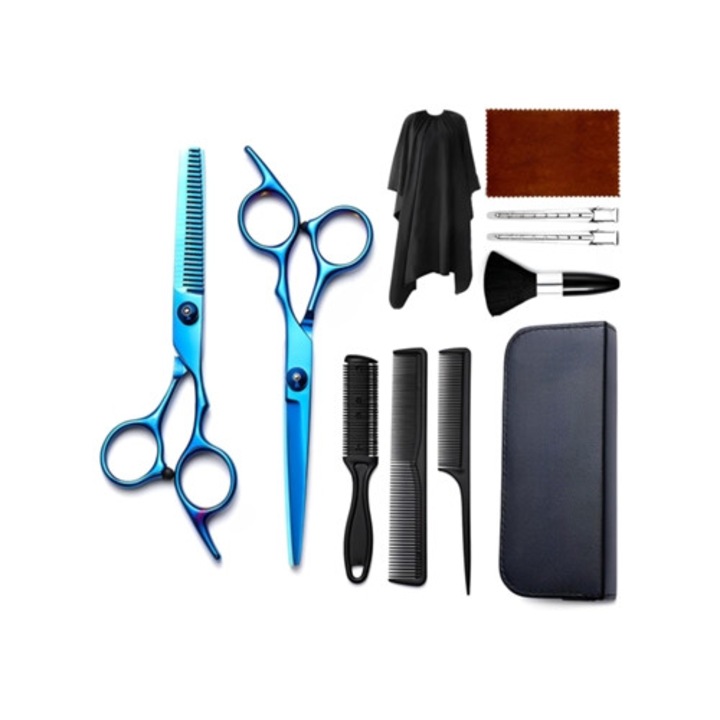 Комплект ножици за подстригване от 11 части, неръждаема стомана, Casa Azul Gertiz