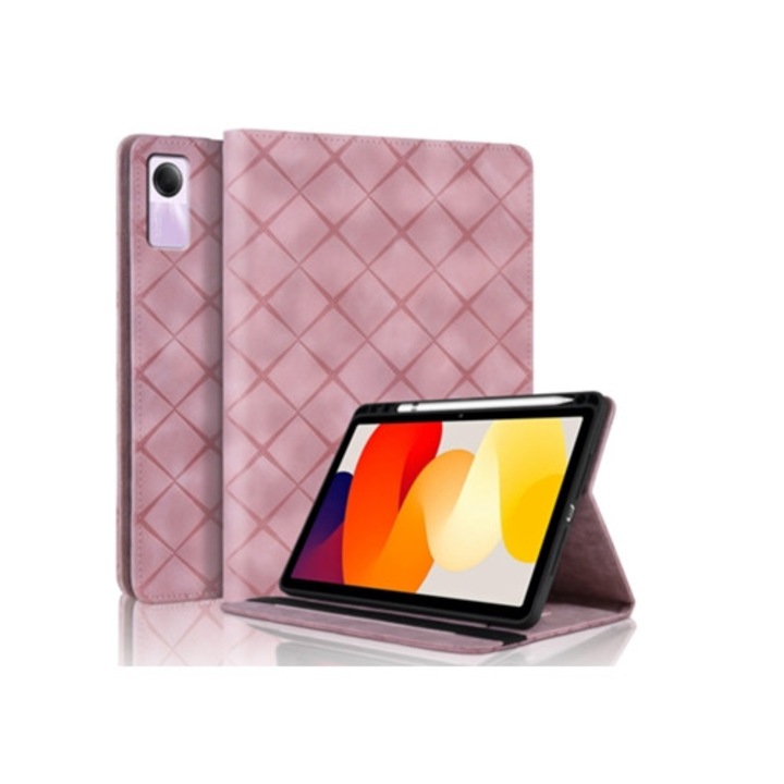 Калъф за таблет за Xiaomi Redmi Pad Se 11 2023, защита, розови карета