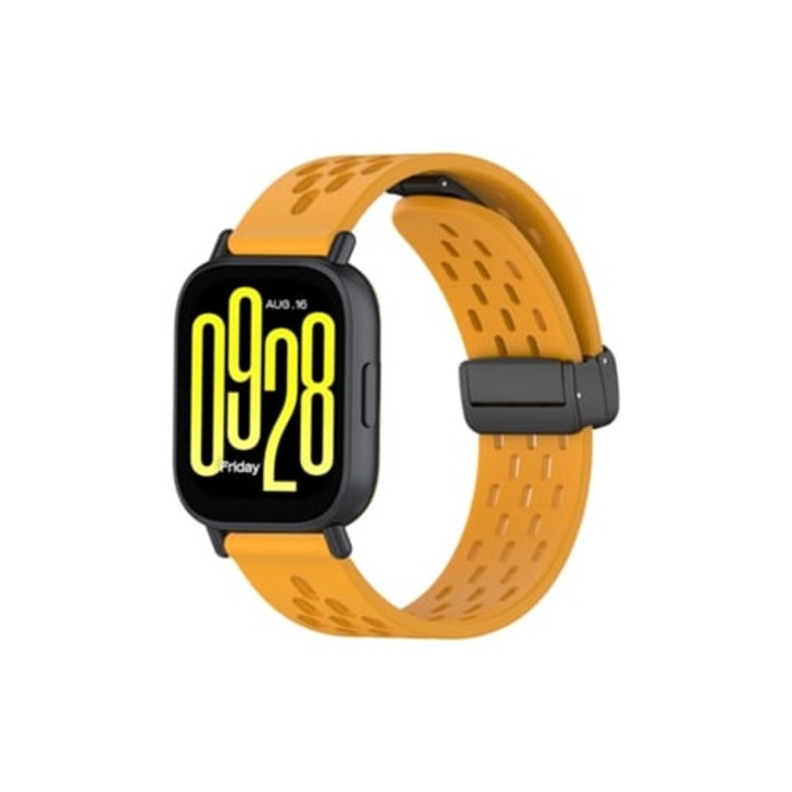 Магнитна силиконова каишка за смарт часовник, 22мм, жълта