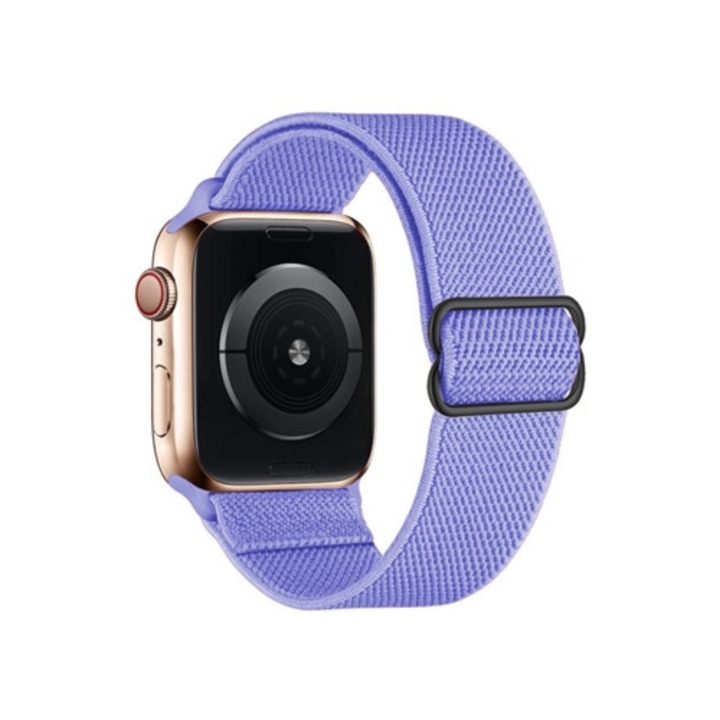 Karkötő Apple Watch-hoz, fonott nylon, lila, 42mm/44mm/45mm/46mm