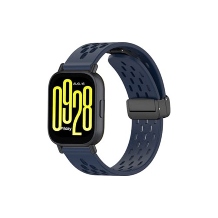 Магнитна силиконова каишка за смарт часовник, 22мм, тъмносиня, комплект