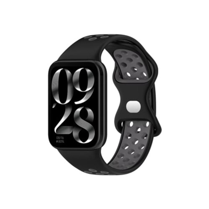 Szíj kompatibilis Xiaomi Smart Band 8 Pro, fekete/szürke