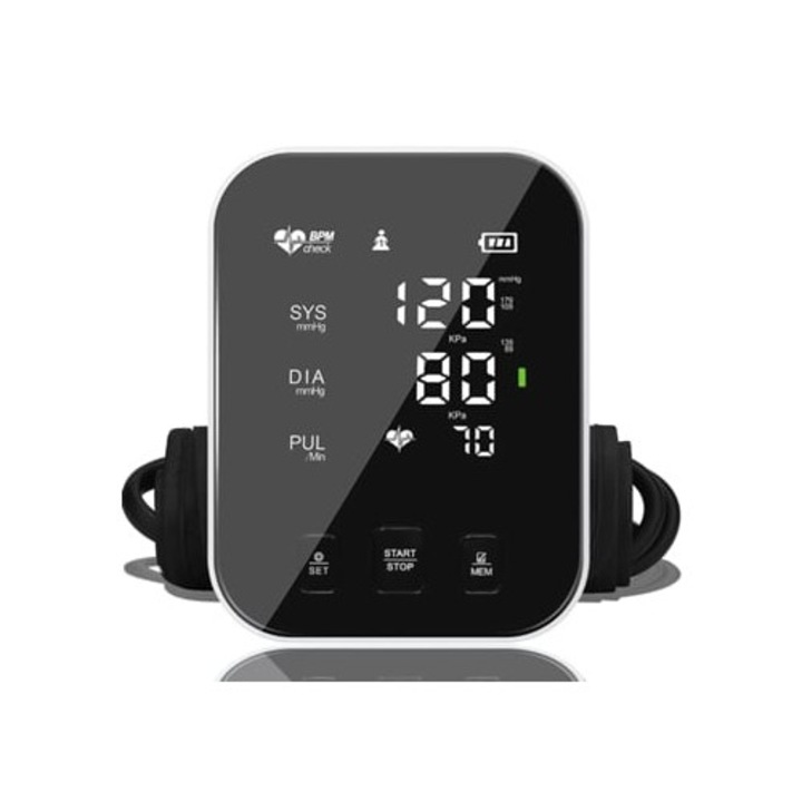 Автоматичен, дигитален апарат за кръвно налягане, за предмишница, 2 независими памети, черен