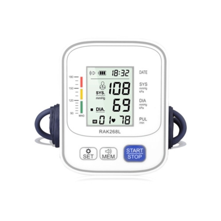 Tensiometru electronic pentru brat, alb