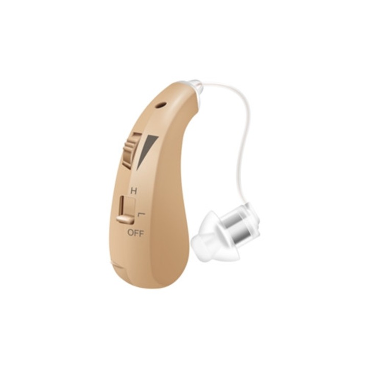 Aparat auditiv reincarcabil, amplificator de sunet, bej