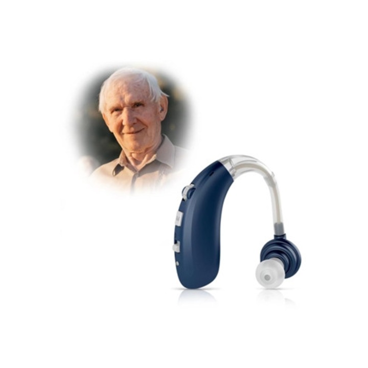 Aparat auditiv reincarcabil, USB, reducere zgomot, albastru