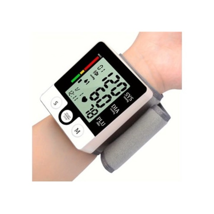 Tensiometru incheietura cu ecran mare, manseta ajustabila, functionare pe baterii