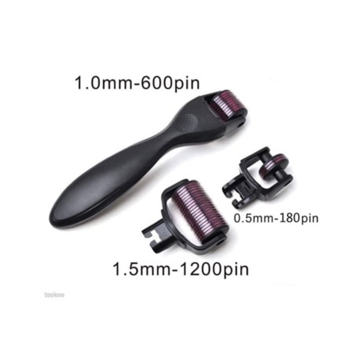 Roller microneedle 3-in-1 pentru corectare si protectie corporala, negru