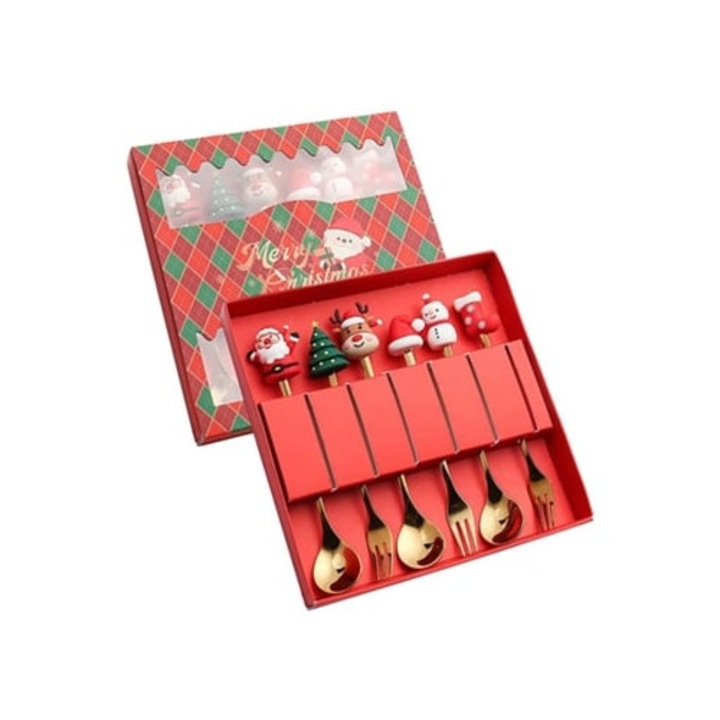 Комплект прибори за хранене от неръждаема стомана Gertiz за Коледа (6 броя)