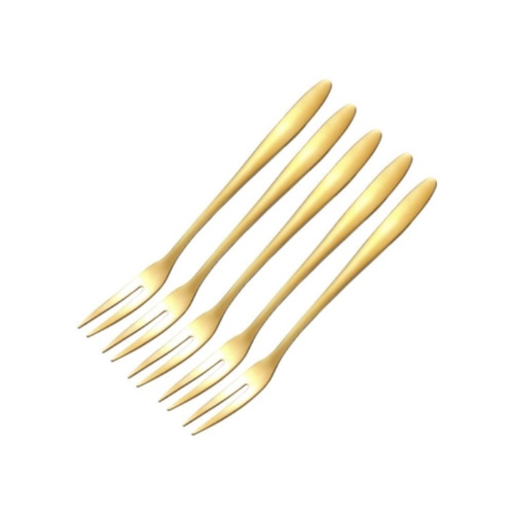 Set de furculite pentru desert din otel inoxidabil, 5 unitati, Gertiz
