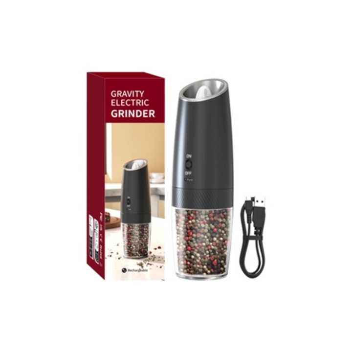 Rasnita electrica pentru piper, Gertiz, ajustare grosime, negru