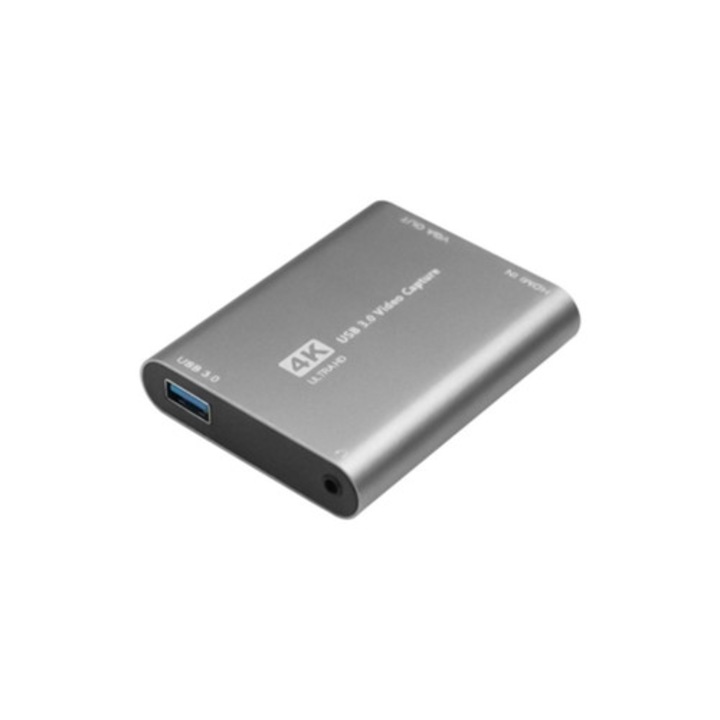 Външен SSD, HDMI 4K 60Hz, 1080P, USB 3.0, аудио-видео запис, сив