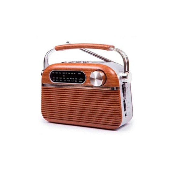 Радио Vintage, тунер Am/Fm/Sw, с USB и Micro SD, кафяв