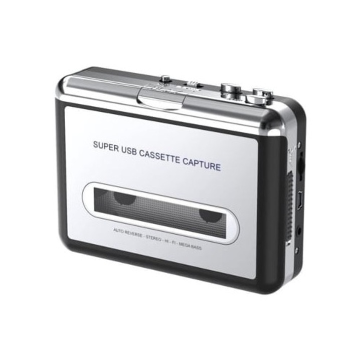 Player portabil pentru caseta, argintiu/negru