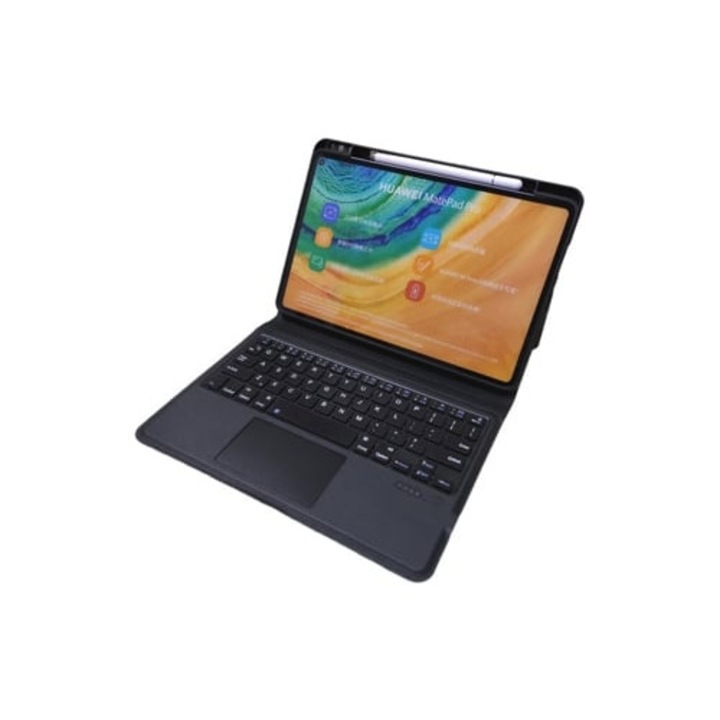 Husa flip cu tastatura Bluetooth, pentru Lenovo Tab M10 Plus 10.61 inch, Negru