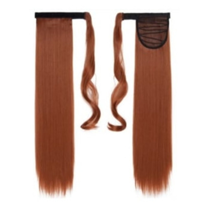 Extensii de par coada de cal, straight, rosu cupru, 60cm, 110g