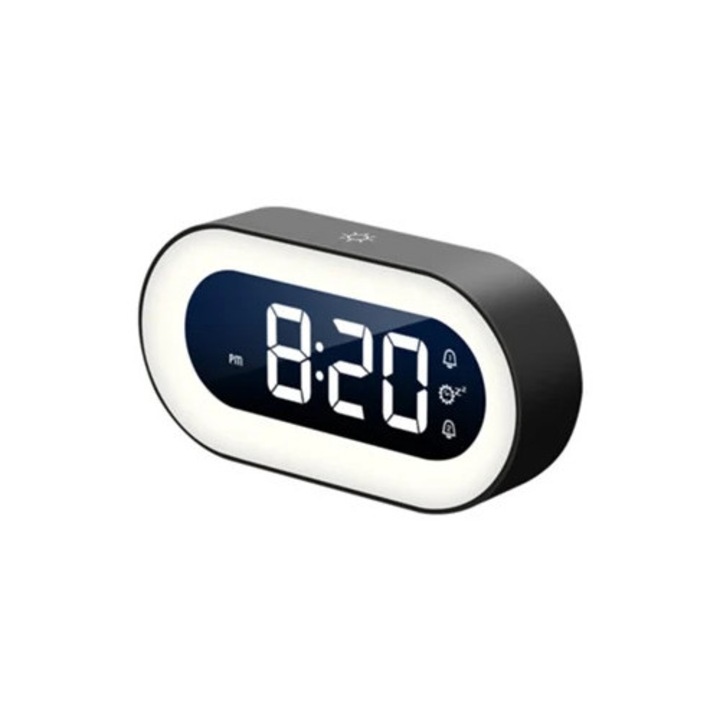 LED-es dekoratív óra fénnyel, ébresztővel diákoknak, elektronikus éjjeli óra