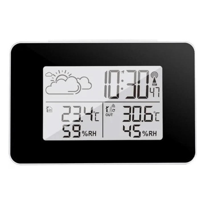 Statie meteorologica wireless, design portabil cu alimentare prin baterii, prognoza digitala color, indicator de confort