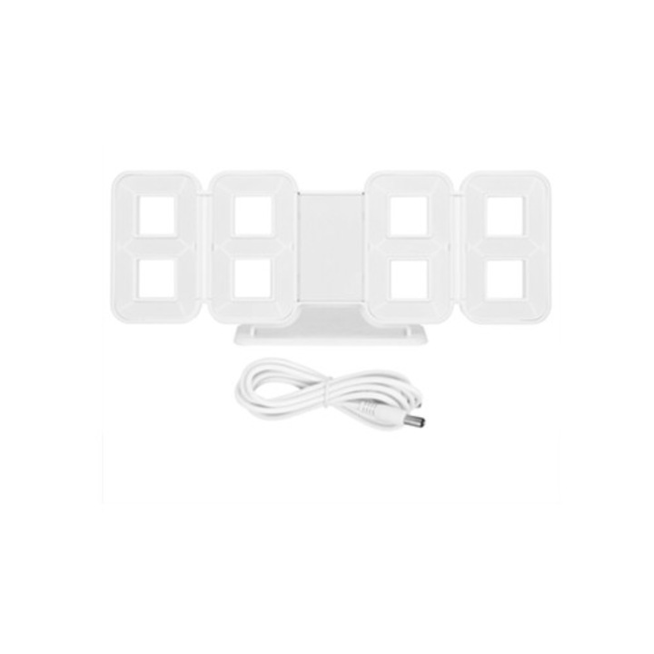 3D LED dekorációs óra riasztóval, dátummal és hőmérséklettel, asztalra vagy falra