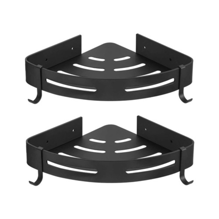 Zuhany saroktartó, alumínium design, rozsdamentes alumínium polc kampóval