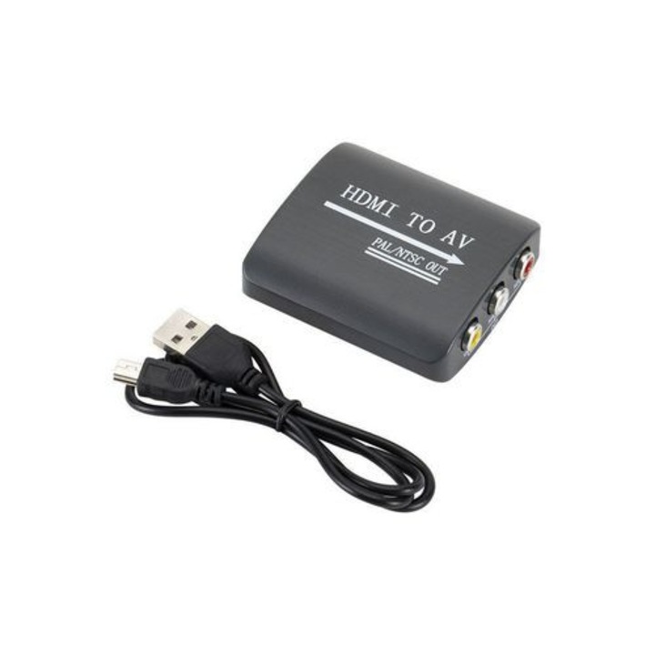 Cablu HDMI la AV, adaptor video audio, converter component, negru