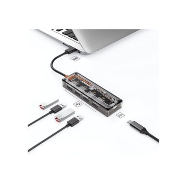 Hub USB C Multiport 10 in 1 cu HDMI, Ethernet, VGA, USB 3.0, pentru Macbook Pro